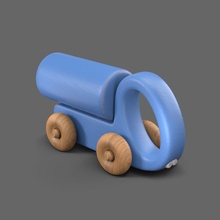 canalla combustible camión rueda coche vehiculo imprimible madera impresión dibujos animados juguete cnc máquina CNC paso juegos juguetes cisterna tanque tanques leche portador 3d print model - Mito3D