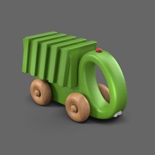 cad garbage truck wheel car printable wood wooden print cartoon toycar cnc cncmachine step games toys garbagetruck 3d print model - Mito3D