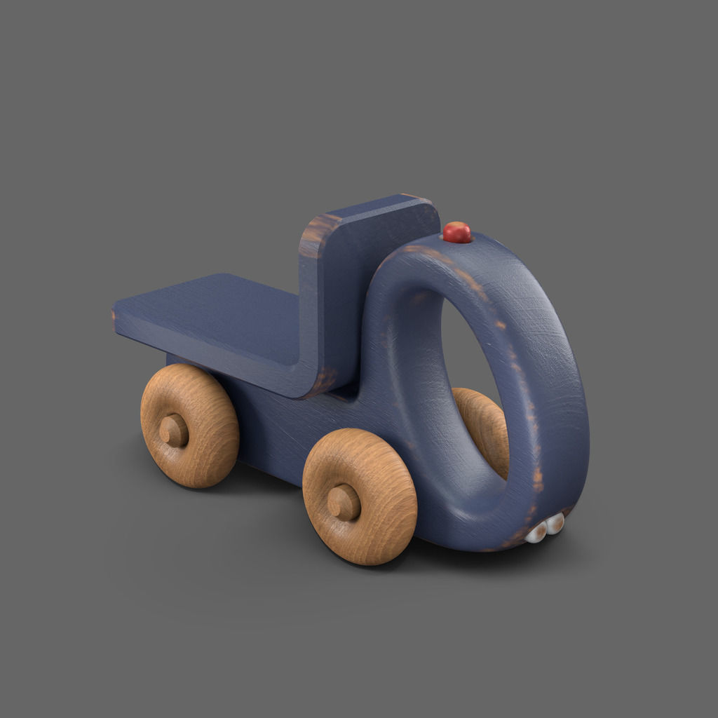 cad LKW Rad Wagen druckbar Holz hölzern drucken Karikatur Spielzeugauto cnc CNC Maschine Schritt Spiele Spielzeuge 3D print model - Mito3D