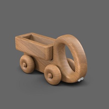 cad truck wheel car printable wood wooden print cartoon toycar cnc cncmachine step games toys lorry 3d print model - Mito3D