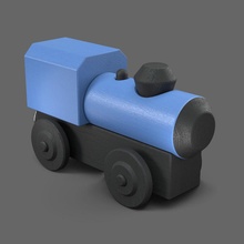 cad wagon locomotive freight train wheel printable wood wooden print cartoon toycar cnc cncmachine step games toys 3d print model - Mito3D