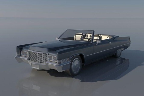 Cadillac Deville çevrilebilir 1970 araba arabalar araç hobi Oto otomotiv tekerlek klasik sla fdm baskı arabası Yazdır rc alçak sürücü iç dış kendin yap 3d print model - Mito3D