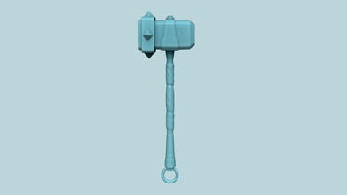 cael hammer - bastion weapon keychain miniature stl game supergiant printable printer creative collection mace 3d forge print character games toys 3d print model - Mito3D
