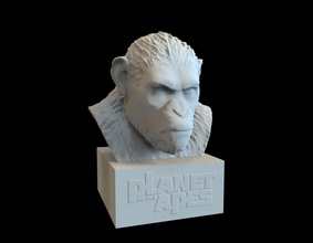 sezar büst gezegen of maymunlar heykel maymun simio durdurmak önder şekil sanat mermer antik adam insanlar vesika dekor heykeller 3d print model - Mito3D
