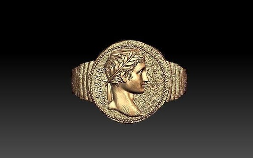 Sezar yüzük takı yüzükler altın yazdırılabilir elmas gümüş mücevher düğün nişan platin parlak kolye 3d print model - Mito3D