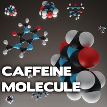 kafein molekülü bilim thea methyltheobromine molekül kahve kimya c8h10n4o2 lowpoly highpoly yazdırılabilir karbon azot oksijen hidrojen atom cg biyoloji köstebek ultimate 3d print model - Mito3D