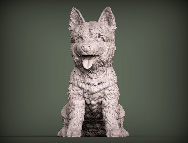 cairn terrier cão natureza mamífero animal escultura estatueta lembrança 3d impressão modelo esculpir arte esculturas estátua imprimível cairnterrier 3D print model - Mito3D