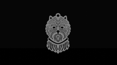 cairn terrier pendant dog chain art head design symbol modern jewelry pendants 3d print model - Mito3D