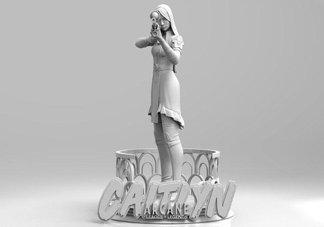 Caitlyn misterioso vi azar eco Jayce Liga lendários ri arte esculturas 3d print model - Mito3D