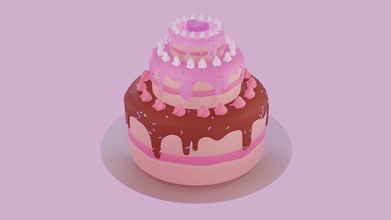cake birthday v1 food sweet dinner cooking dessert lunch hobby diy 3d print model - Mito3D