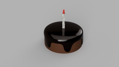 Kuchen Kerze Haus Dekoration Süßigkeiten Essen Creme Vereisung Schokolade Kakao Geburtstag feier Dekor 3d print model - Mito3D