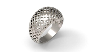 Kuchen Ecke Ring Diamant glasiert zeitgenössisch Kunst Gold Silber madelis Stahl Juwel Kugel Schmuck Ringe 3d print model - Mito3D
