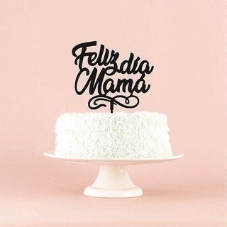 pastel sombrero copa feliz dia mamá Español cumpleaños partido aniversario contento día Arte señales logos 3d print model - Mito3D
