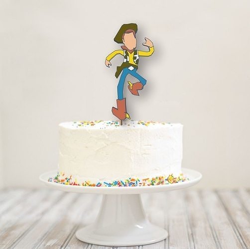 Kuchen Topper holzig Spielzeug Geschichte Pixar Disney Dibujo Personaje Geburtstag Party Jahrestag Kunst Zeichen Logos 3D print model - Mito3D