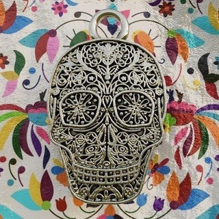 crânio açúcar pingente Mortos folk arte mexicano México mexica méxico joalheria charme pingentes 3d print model - Mito3D