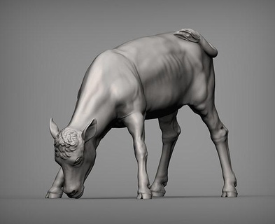 becerro 3d impresión modelo vaca toro búfalo americano naturaleza mamífero animal mascota escultura recuerdo presente esculpir esculturas Leche granja Arte 3d print model - Mito3D