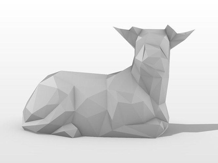 buzağı düşük poli çokgen keçi geometrik tasarım Sanat heykel deko inek hayvan küçük yönlü sanat Tablo sanatı Öz 3dprint heykeller 3d print model - Mito3D