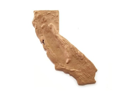 Kalifornien topografisch Karte USA Topographie Linderung Mauer montieren Schlüsselloch Skulptur vereinigt Geographie Kunst Skulpturen 3d print model - Mito3D