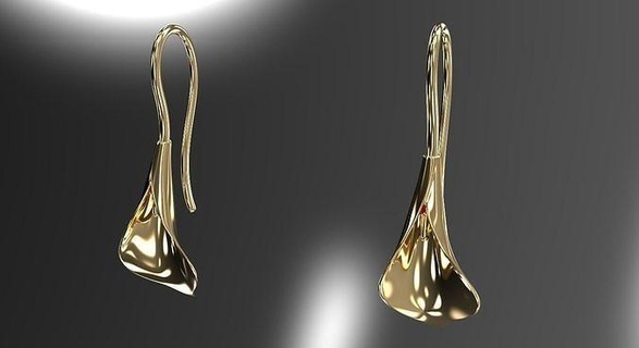 calla giglio far cadere orecchini elegante moda gioielleria floreale classico design argento stampabile oro 3d print model - Mito3D