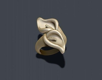 calla lily ring plant flowers blossom decoration garden zantedeschia bouquet spring flower floral gift nature lilies flora wedding art metallic rose jewelry rings 3d print model - Mito3D