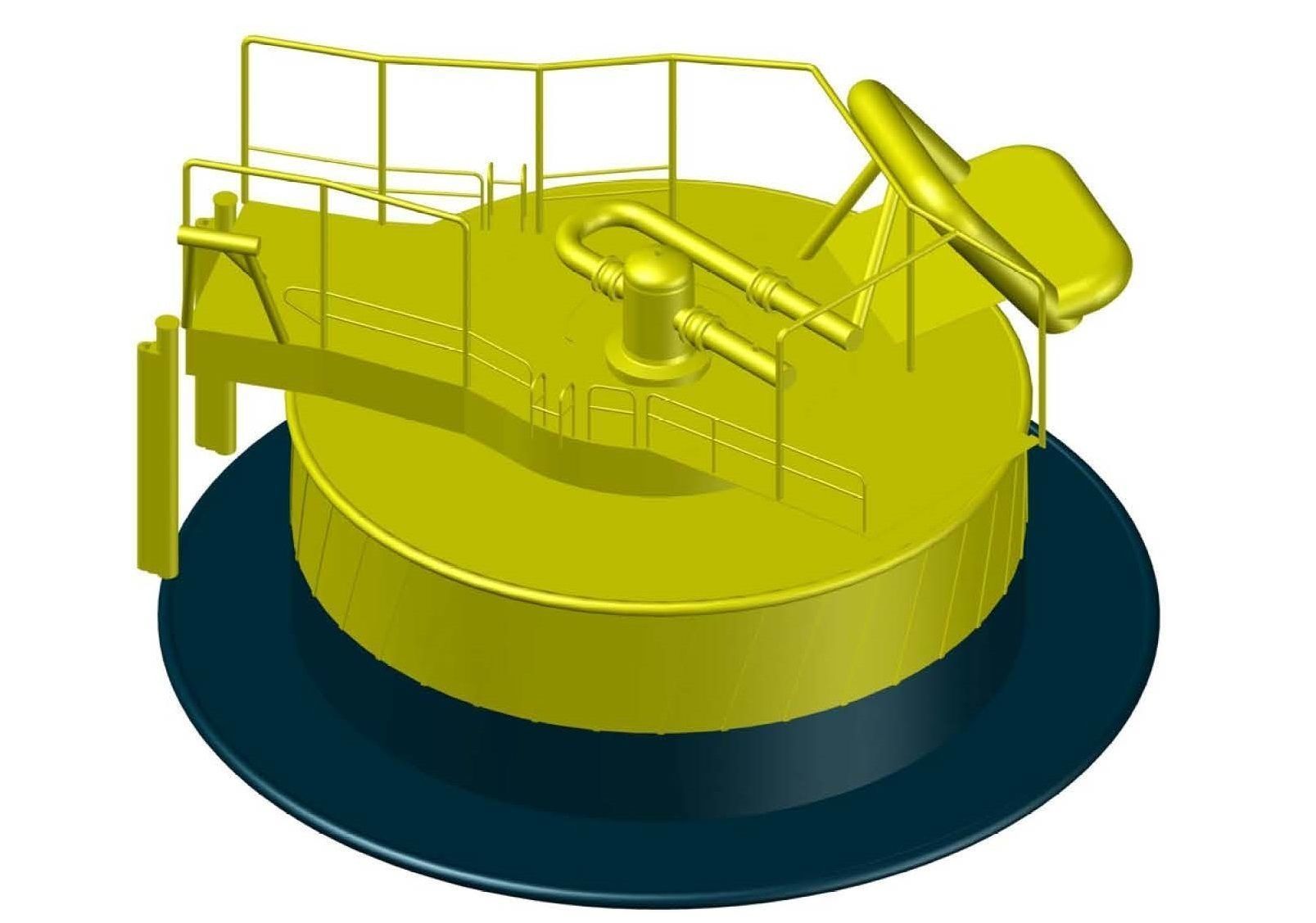 sakin buoy single nokta bağlama şamandıra tek spm sbm açık deniz ihracatı platformu bilim mühendislik 3D print model - Mito3D