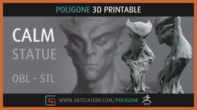 calm statue - 3d printable art sculpture 3dprintable bust anatomy sculptures 3d print model - Mito3D