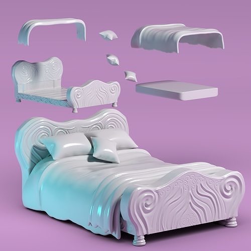 cama casa ensayador almohadas cobija madera tabla stl imprimir ornamento dormir hogar manta tablero impresión arte esculturas 3D print model - Mito3D