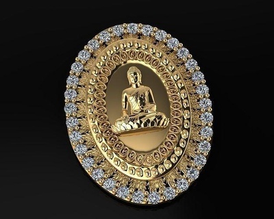 Cambodge Budha art07 bijoux précieux imprimable bijou diamant bague pendentifs Khmer Angkor cnc 3d imprimante 3d print model - Mito3D