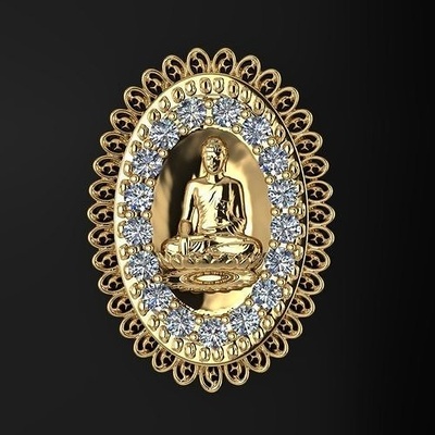 cambodge budha art bijoux précieux imprimable bijou diamant bague pendentifs khmer angkor cnc 3d imprimante 3d print model - Mito3D