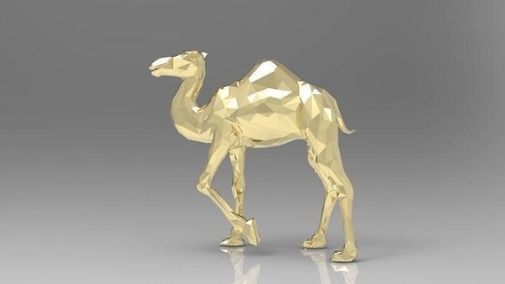 chameau faible poly style haute détails sculpture art statue mammifère décor maison arabe désert Egypte 3d print model - Mito3D