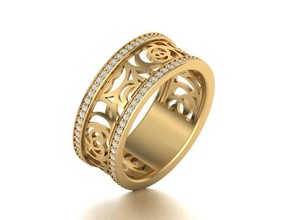 camelia Mode-ring Schmuck Mode ring design chanel Diamant-ring bedruckbar ist Hochzeit diamond gold kaufen 3d Modell Ringe 3d print model - Mito3D