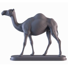 chameau statue of arabe saoudien sahara dune animal sculpture miniature argent or résine moule décor dromadaire arabium art sculptures 3d print model - Mito3D