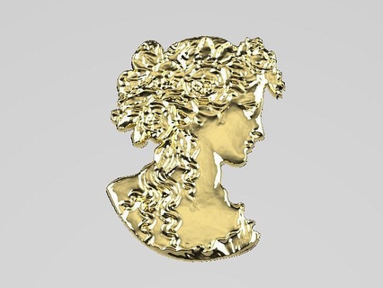 camafeo oro chapado busto mujer anillo joyería joya anillos plata brillante compromiso colgantes 3d print model - Mito3D