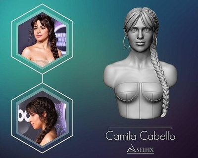 camila cabello busto retrato estatua escultura 3d Arte esculturas cubano americano cantante 3d print model - Mito3D
