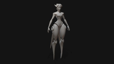 camille bailarín liga leyendas jajaja estilizado hembra estatua imprimible cuerpo delgado mujer cyborg escultura 3dprintcamille afilado arma espada juegos juguetes 3d print model - Mito3D