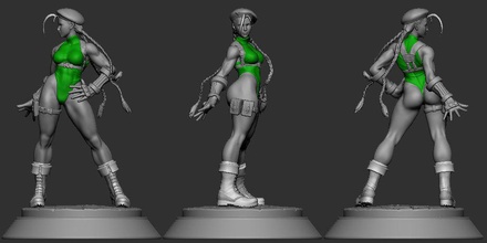 cammy white street fighter stl streetfighter cammywhite female art sculptures 3d print model - Mito3D