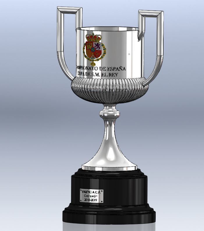 campeonato futbol copa rey 2019 solidworks trofeo valencia esportes brinquedo jogos brinquedos 3D print model - Mito3D