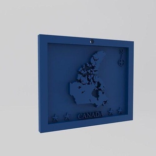 Kanada harita 3d Yazdır model Amerika 3dprint figürinler minyatürler duvar dekor Ulusal heykel anahtar Zincir Sanat plastik geometrik okul öncesi 3dprinting ülke dünya ev Aksesuarlar 3d print model - Mito3D