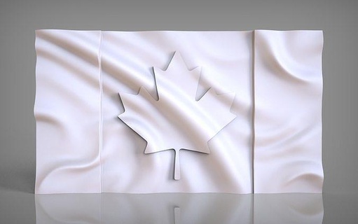 Canadá ondulado bandeira bandeiras Artcam aspirar vcarve cnc madeira stl carveco interior imprimível país roteador arte sinais logotipos 3d print model - Mito3D