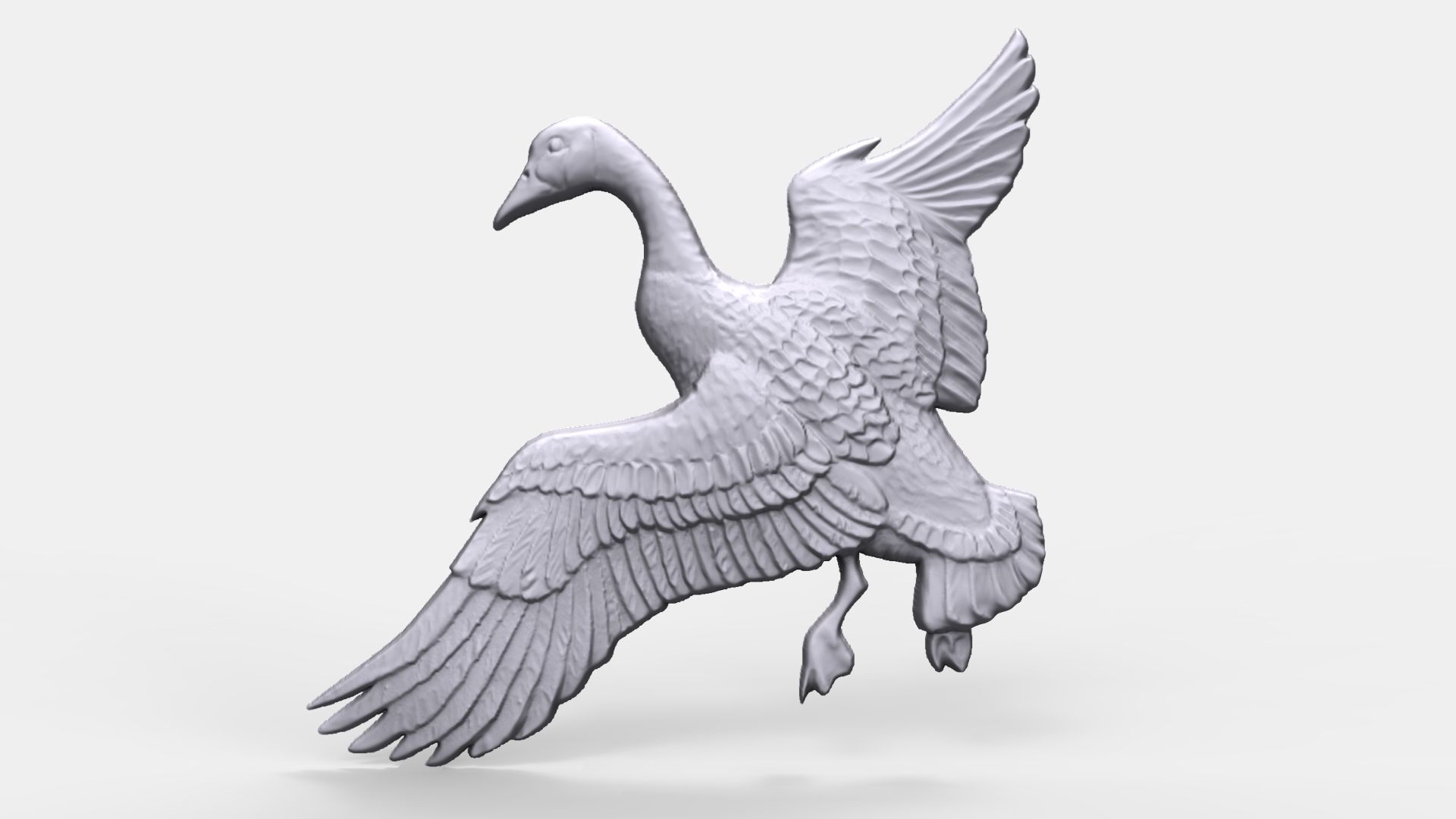 canadian goose bas relief canada gander bird flying fly sculpture cnc carving printable 3d print zbrush art woodworking casting molding sculptures 3D print model - Mito3D
