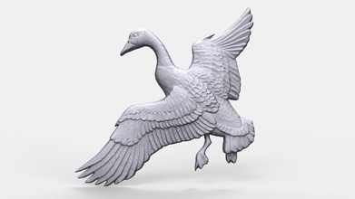 kanadisch gans bas linderung kanada gänserich vogel fliegend fliege skulptur cnc carving druckbar 3d drucken zbrush kunst holzbearbeitung gießen formen skulpturen 3d print model - Mito3D