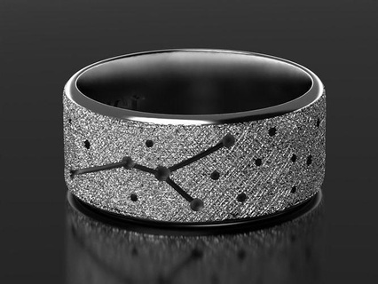 cancer zodiac constellation rings jewel texture steel silver gold sterling nature design art 3dprinted model 3d print printing prototyping jewelry 3d print model - Mito3D