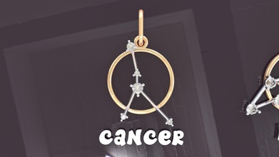 cancer pendant jewelry constellation sky star gold gem zircon zodiac signs pendants astrological sign horoscope 3d print model - Mito3D