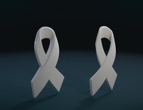 cancer ribbon art health care medicine signs logos 3d print model - Mito3D