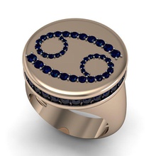cancro anello modello 002 gioielli stampabile oro argento il simbolo la collana fantasia zodiac oroscopo segno zodiacale di diamanti diamante brillante onyx gemma anelli 3d print model - Mito3D