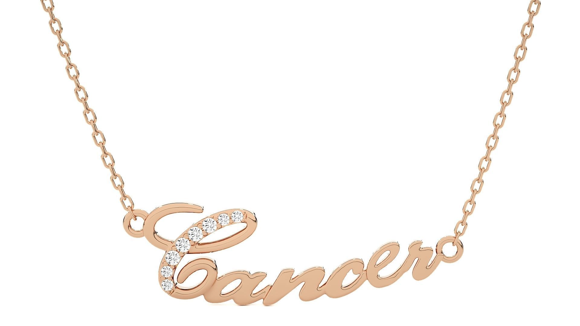 cancer zodiaque pendentif Collier 3dm stl rendre diamant imprimable gemme bijou bijoux or blanc brillant platine luxe précieux délicat lumière poids astro 3D print model - Mito3D