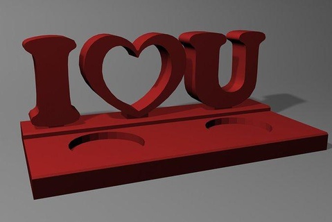 bougie titulaire soutien bougeoir l'amour cœur Ménage Valentin impression maison décor 3d print model - Mito3D