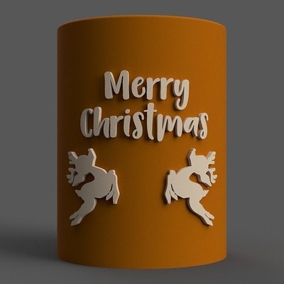 bougie titulaire soutien joyeux noël cerf lumières lampe lumière vase décor décoration décoratif intérieur extérieur maison 3d print model - Mito3D