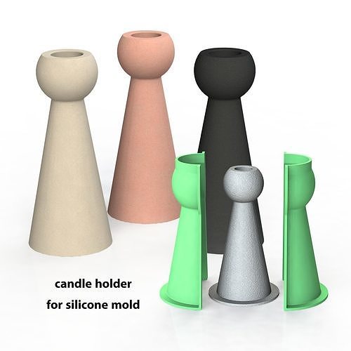 candle holder silicone mold 3dprint ako3d concrete accessories decorative 3dmodel house 3D print model - Mito3D