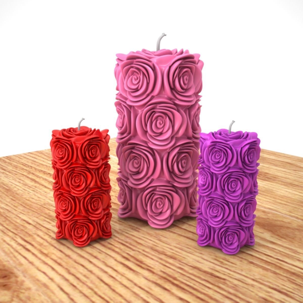 vela rosa amar flor aniversário romance brinquedo vórtice celebração castiçal feliz presente caixa cera natureza namorados bolo açúcar doce arte 3D print model - Mito3D